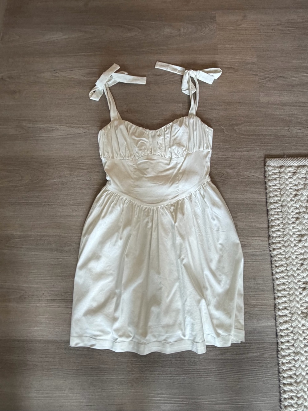 Tie-Shoulder White Summer Dress